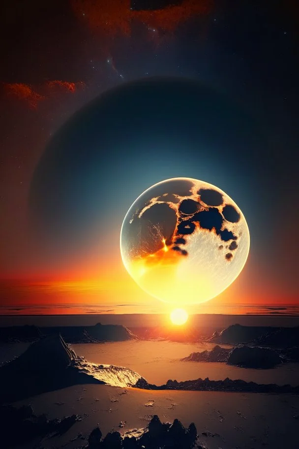 sunrise from the moon