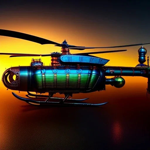 fullbody Drawing of 'sketch of Steampunk Helicopter',intricate detail,andrea bonelli,Kilian Eng,Ohrai,evan lee,Aleksandr Sidelnikov,KyuYong Eom,three quarters frontal aerial view,toned colors,16k