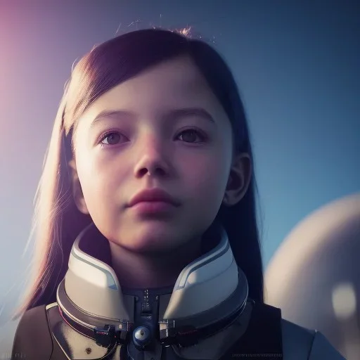 A girl with a dream of going to space one day and a bright future at head of her, sci-fi, octane render, unreal engine 5, 8k resulation