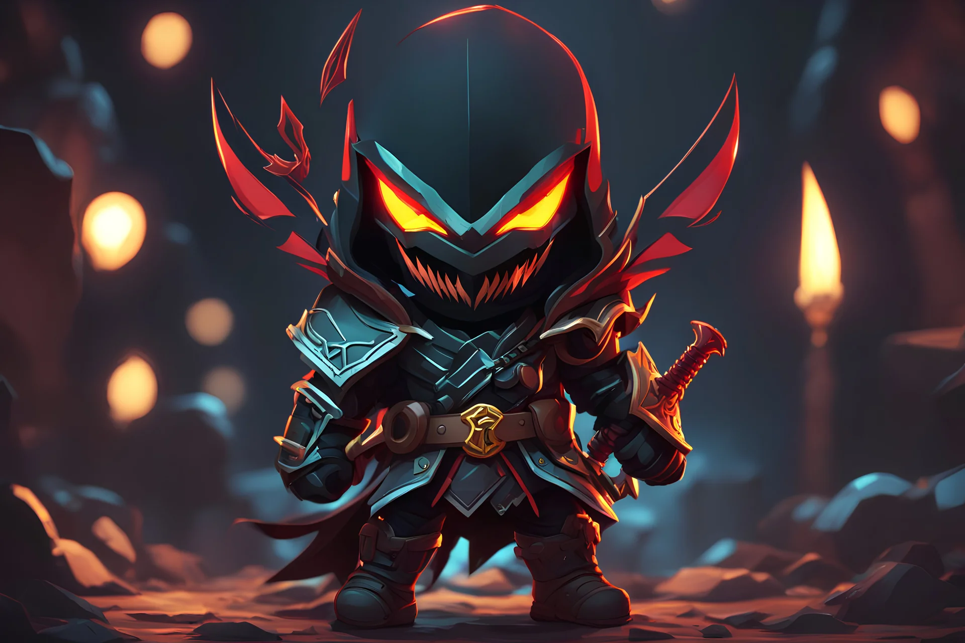 Chibi pyke venom in 8k solo leveling shadow artstyle, in the style of fairy academia, pirate them, mask, close picture, neon lights, intricate details, highly detailed, high details, detailed portrait, masterpiece,ultra detailed, ultra quality