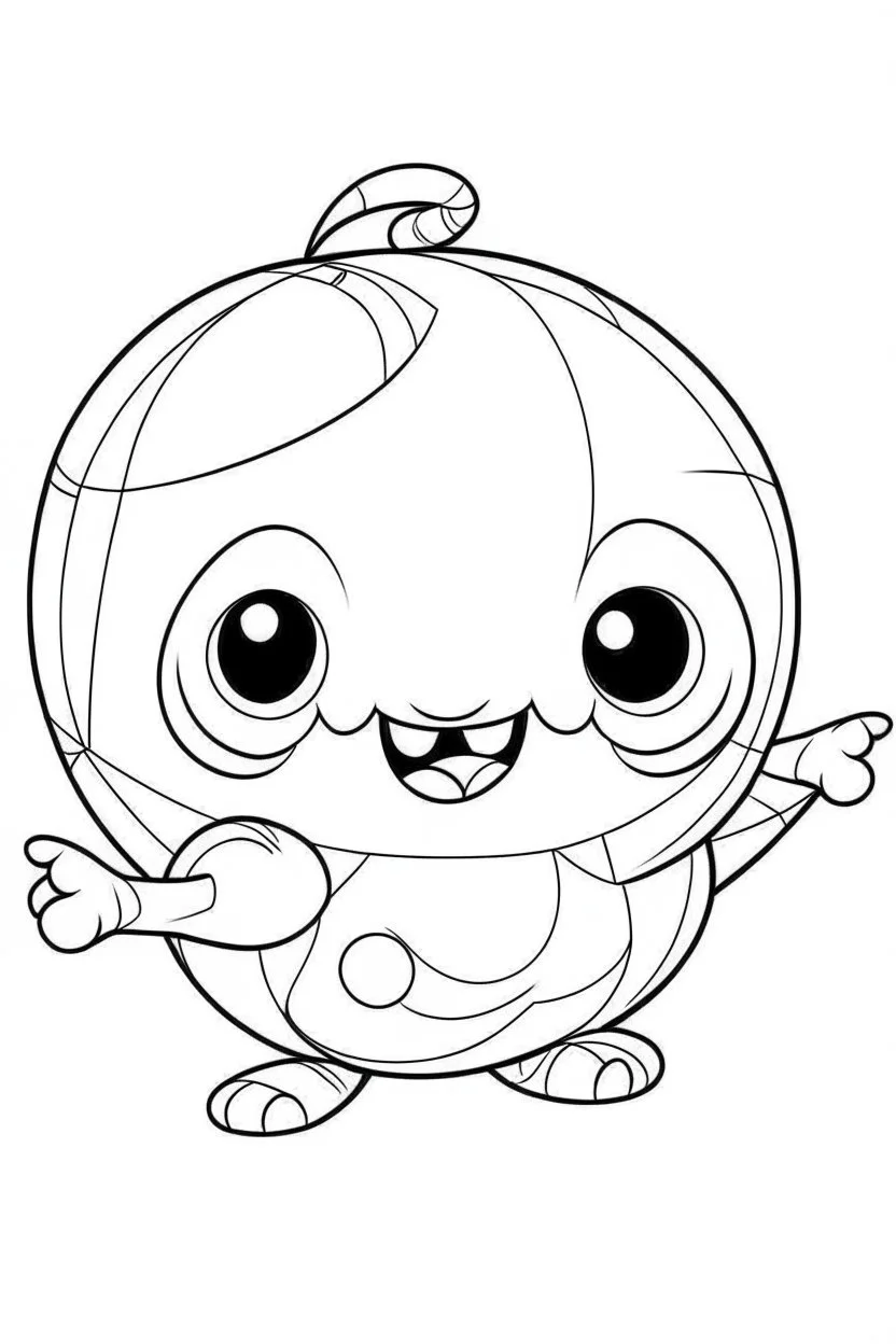 outline art for cute Ball coloring pages with sitch, white background, Sketch style, full body, only use outline, toddlers style, clean line art, white background, no shadows and clear and well outlined.