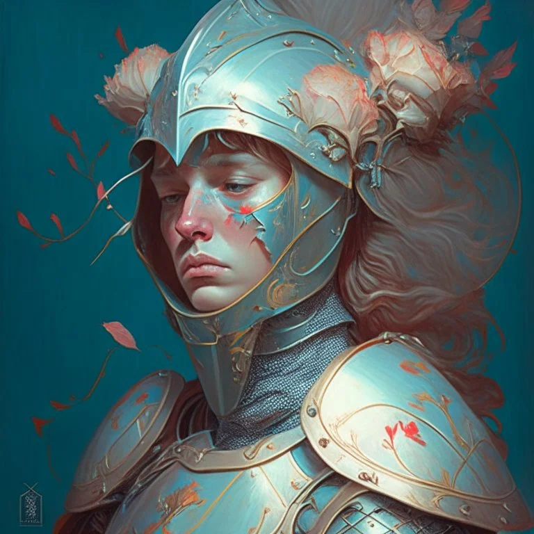 dream portrait of female knight by james jean