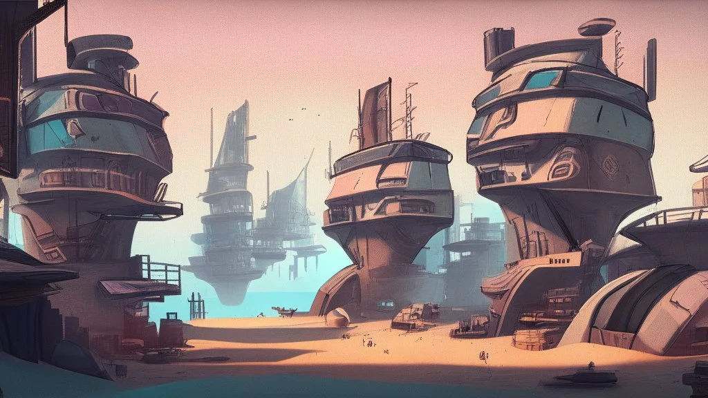 Smuggler City,stylized,4k