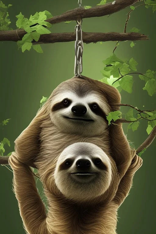 Sloth hanging from tree