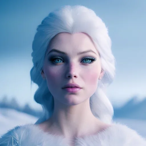 A portrait of a crystalised ices snow queen, atmospheric,fantasy, realistic, unreal engine 5, cinematic lighting, octane render.