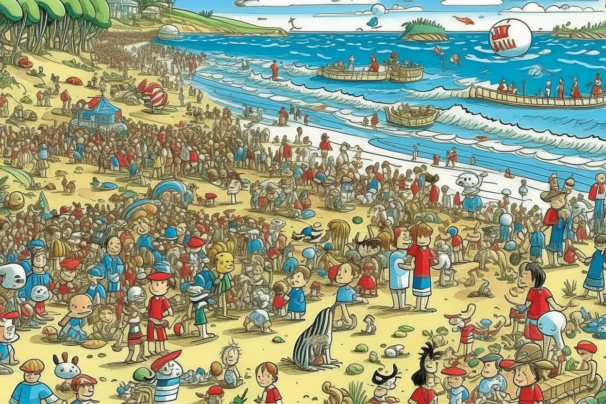 where's Wally but with cats big image beach