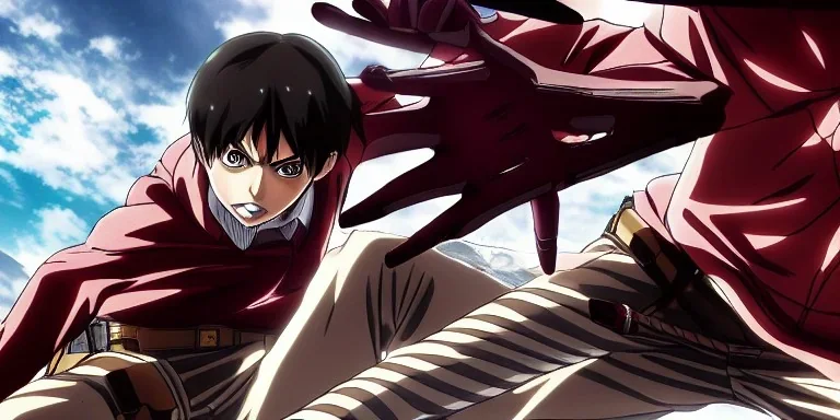 eren jäger, attack on titan, anime, 8k sharp, skeleton, titan, extremely detailed