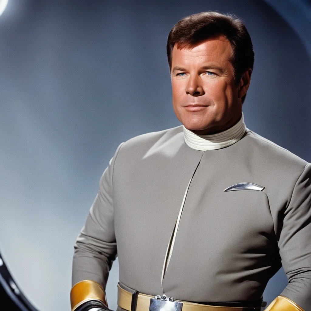 William Shatner as Buck Rogers in outer space