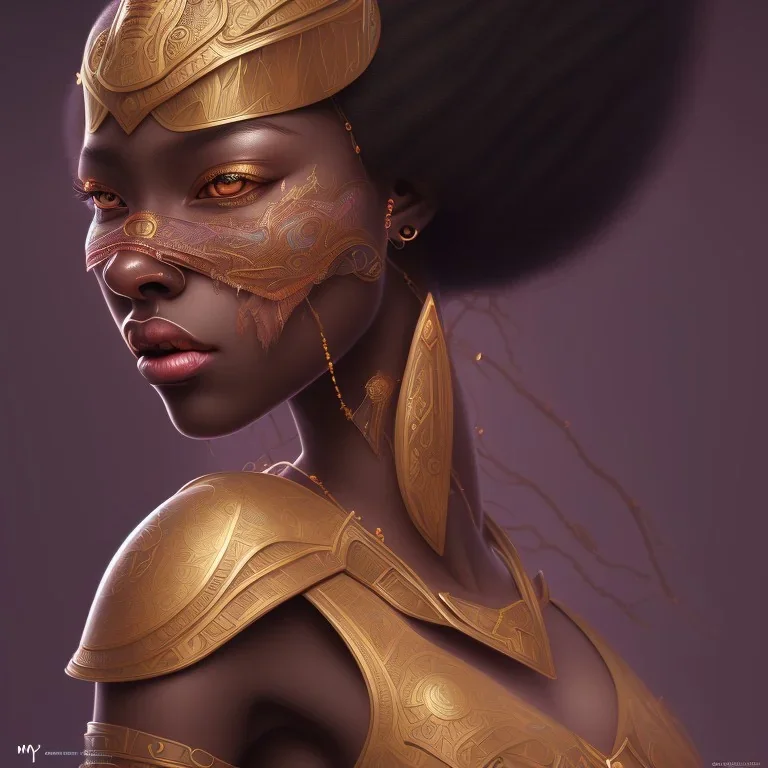 sango fantasy, fantasy magic, intricate, sharp focus, illustration, highly detailed, digital painting, concept art, matte, masterpiece head sexy African beauty black afro nose hair space lady