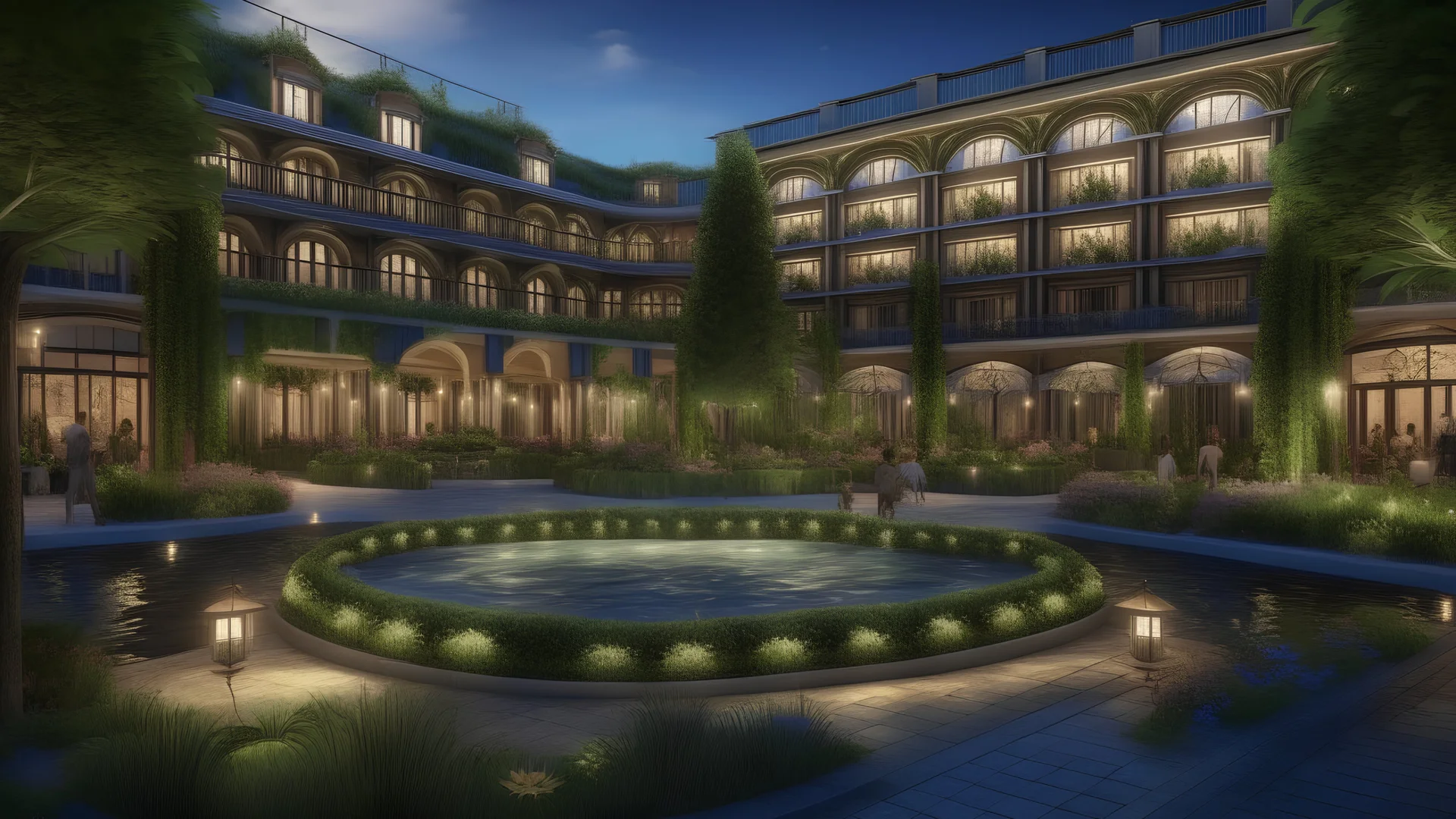 Adjacent to the Town Center is the Astral Plaza, a gathering spot where residents and travelers alike come to relax and marvel at a small reflecting pool. At night, the pool mirrors the stars, creating an enchanting celestial display. The plaza is surrounded by quaint shops, including the Celestial Quill bookstore and the Starlit Tea House, where aromatic blends of herbs and celestial flowers are served.