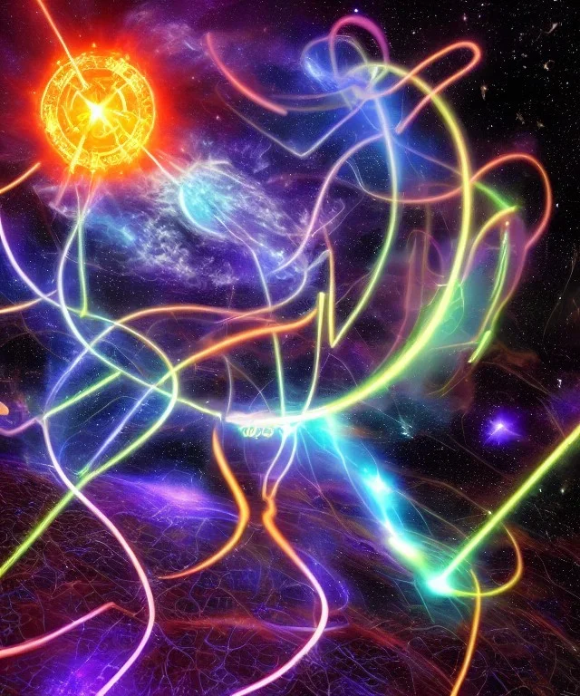 Sphere filled with cosmic astral water earth air fire plasma electricity sparks glowing sigils