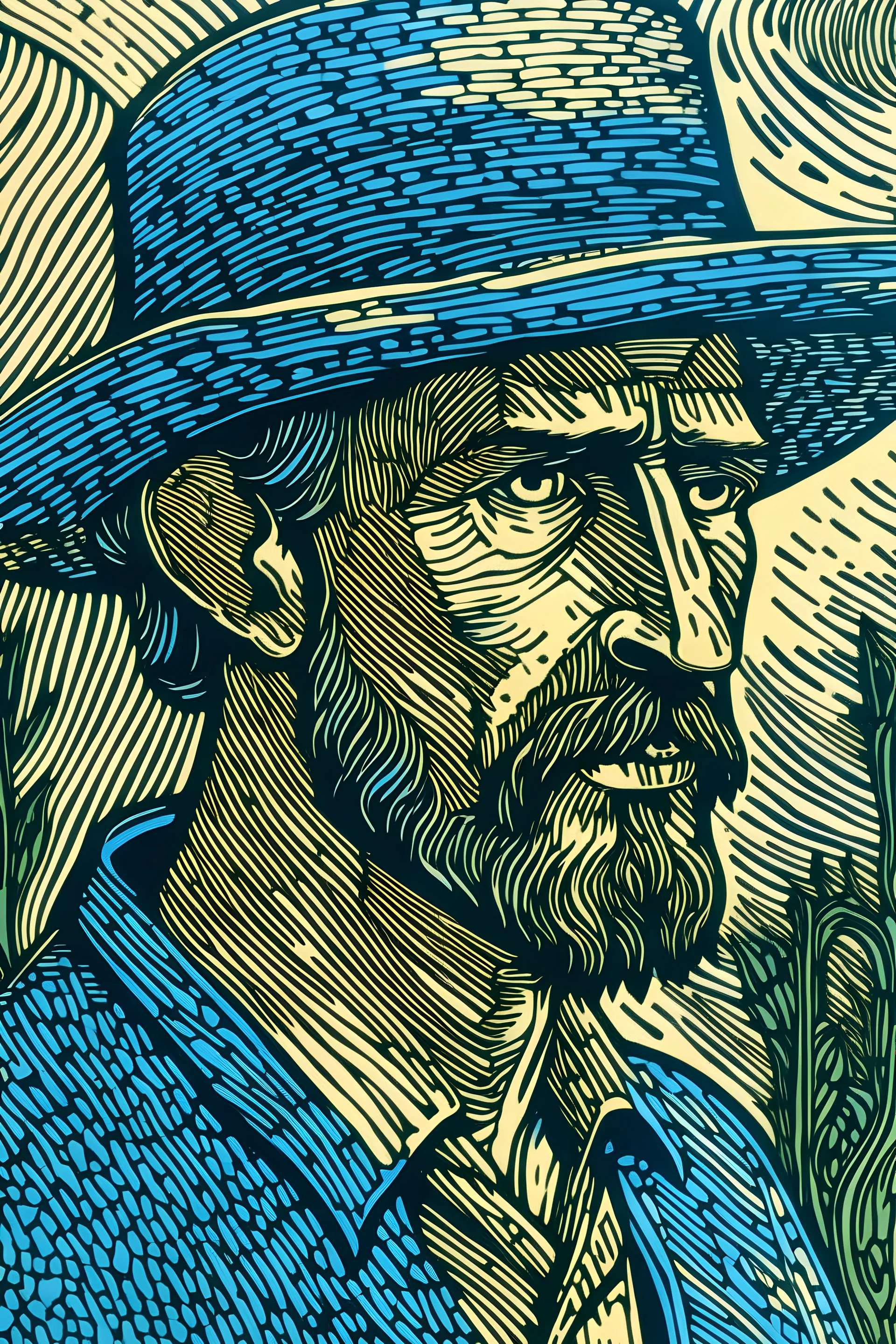 van gogh block print