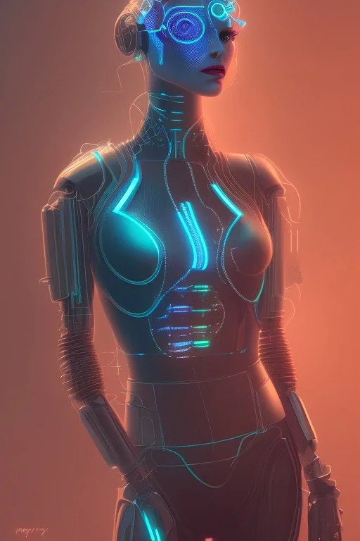 cyberpunk, head, women, portrai, tron, cyborg, robot