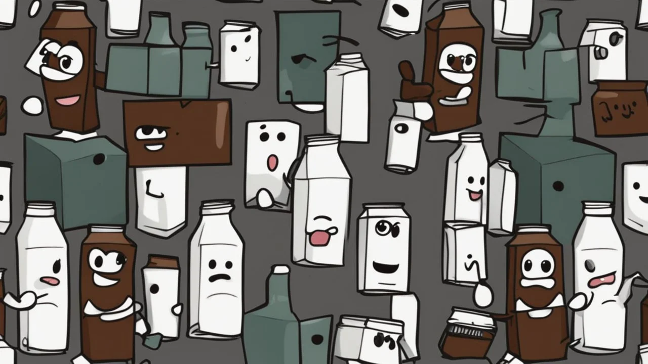 cartoon milk carton dancing