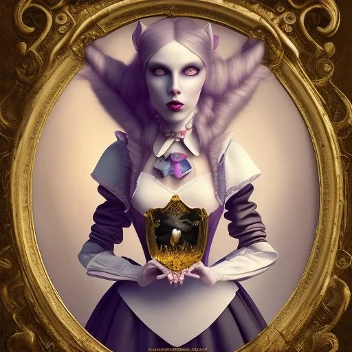 portrait of a goth Alice in Wonderland and the Chesire Cat, 8k resolution, high-quality, fine-detail, color, intricate, realistic, sharp, crisp, digital art, detailed matte, volumetric lighting, illustration, octane render, brian froud, howard lyon, Anne Dittman, Anne Stokes, Lisa Parker, Selina French