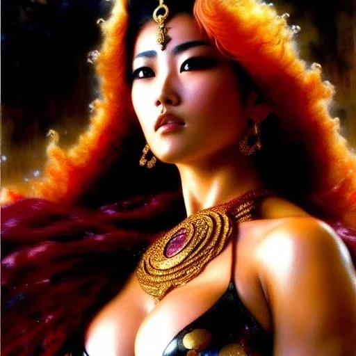 portrait beautiful face 'Mamiya-Fist of the North Star',busty,ancient metal armor balanciaga fashion clothe painting by gaston bussiere, greg rutkowski, yoji shinkawa, yoshitaka amano, tsutomu nihei, donato giancola, tim hildebrandt, oil on canvas, cinematic composition, extreme detail,fit full head inside picture,16k