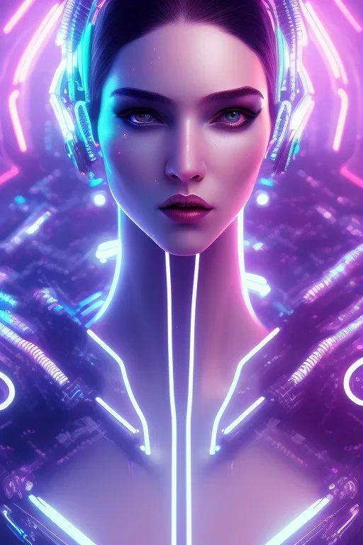 cyberpunk, head, women, portrai, tron