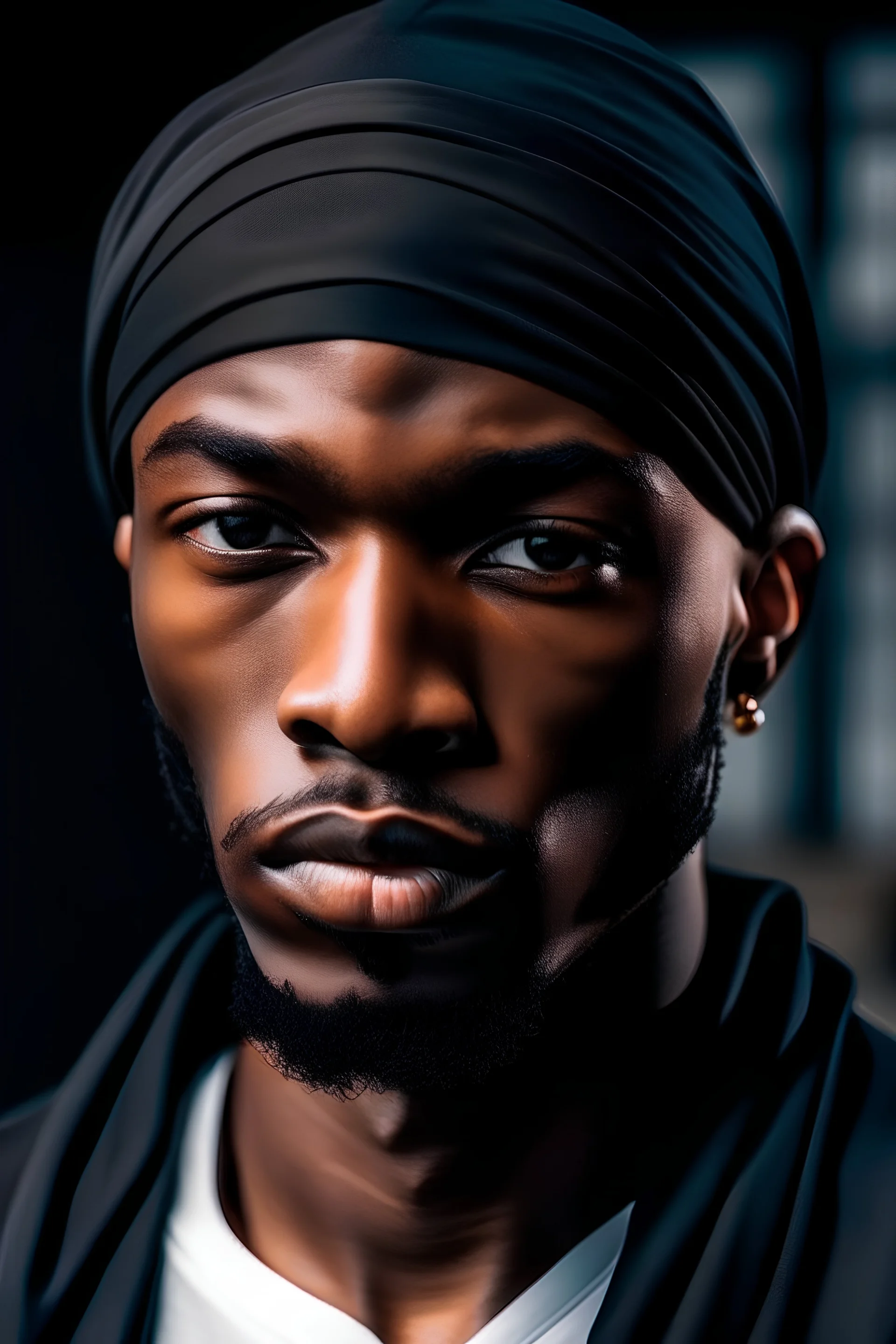 black man with a durag