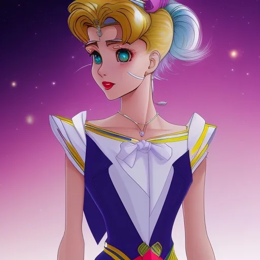 sailor moon con pelo largo i rubio