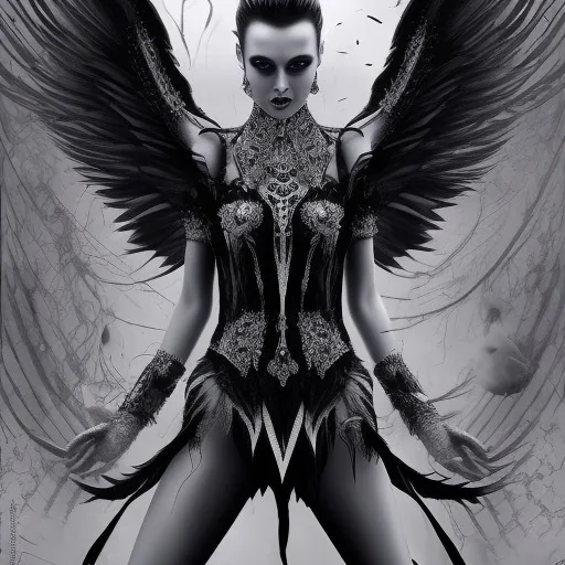 black sorrow swan , sin city demon with wings