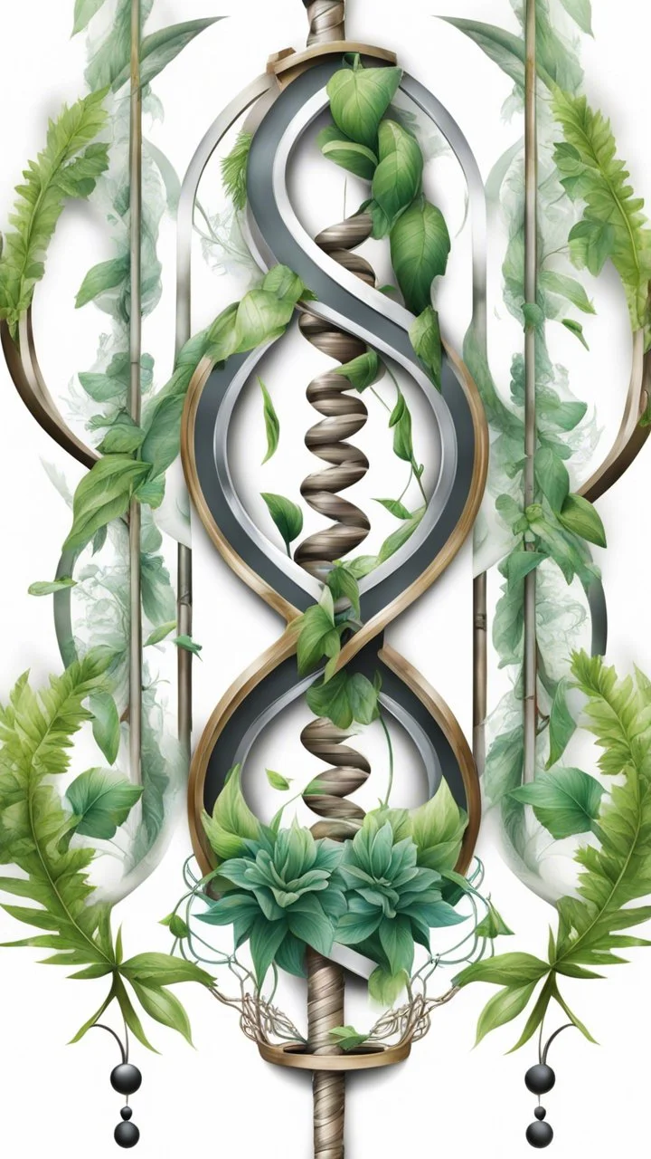 Color Logo tattoo DNA around it plants, white background, intricate details, highly detailed, high details, detailed portrait, masterpiece,ultra detailed, ultra quality