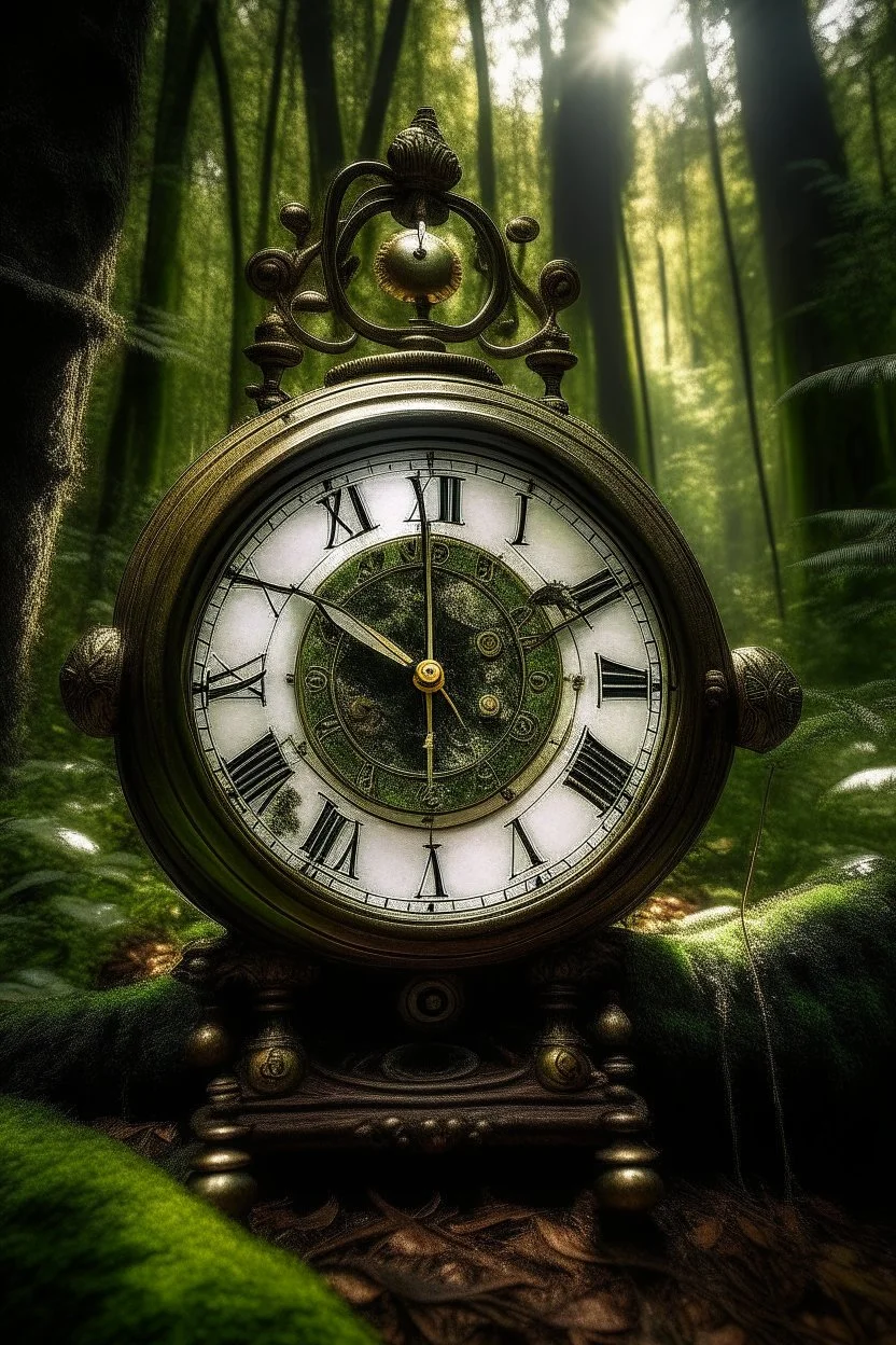 In the forest, inside which was an extraordinary magic clock. the clock had different dials and an infinite power of different timepieces magic