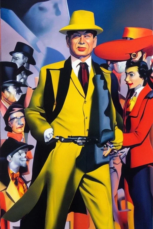 Full body portrait, painting, medium shot lady style of Dick Tracy Movie