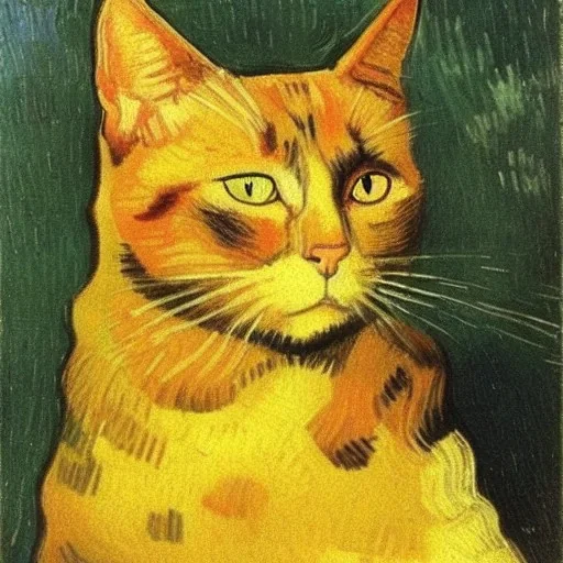 Portrait of a cat by Van Gogh