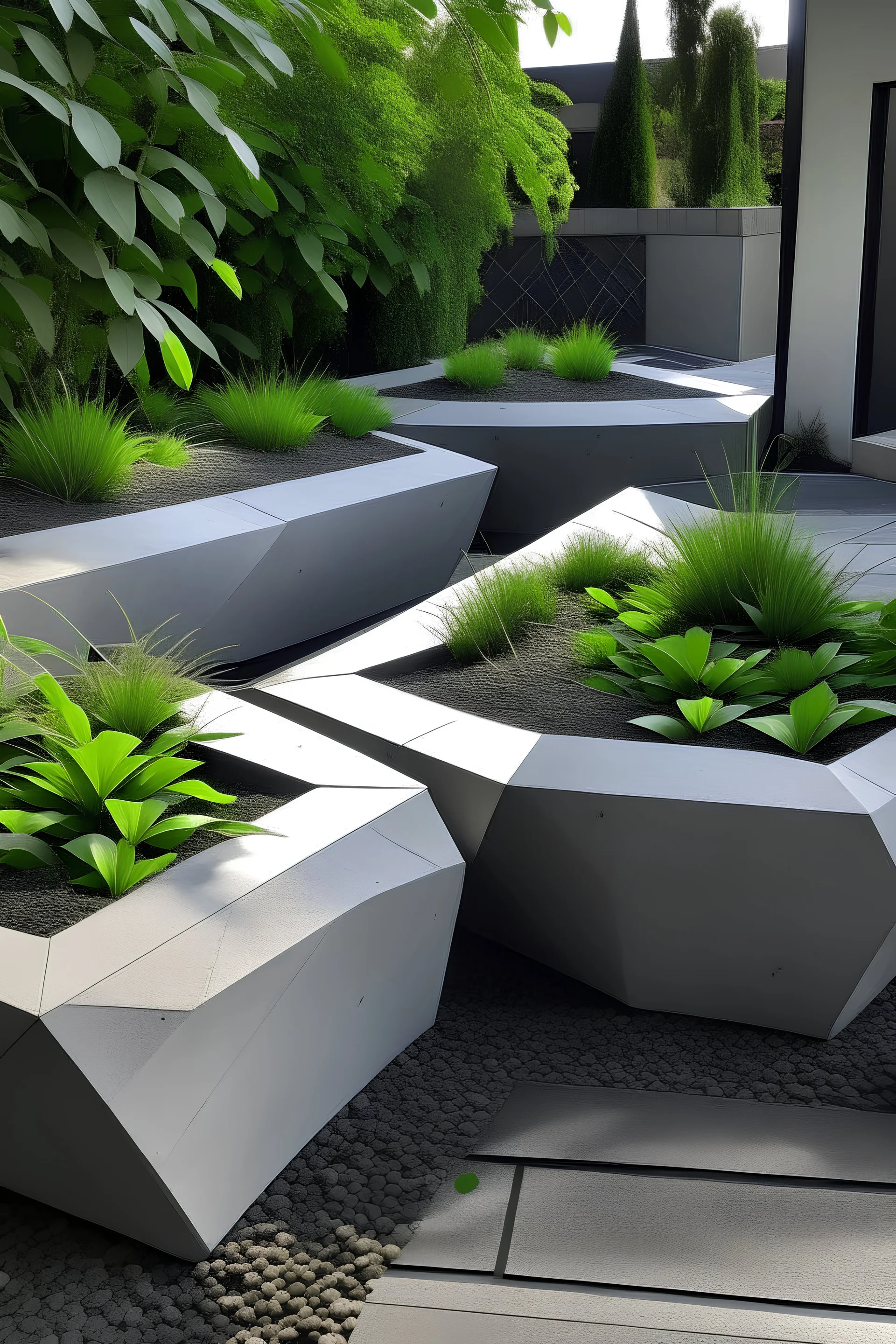 Geometric Concrete Planters