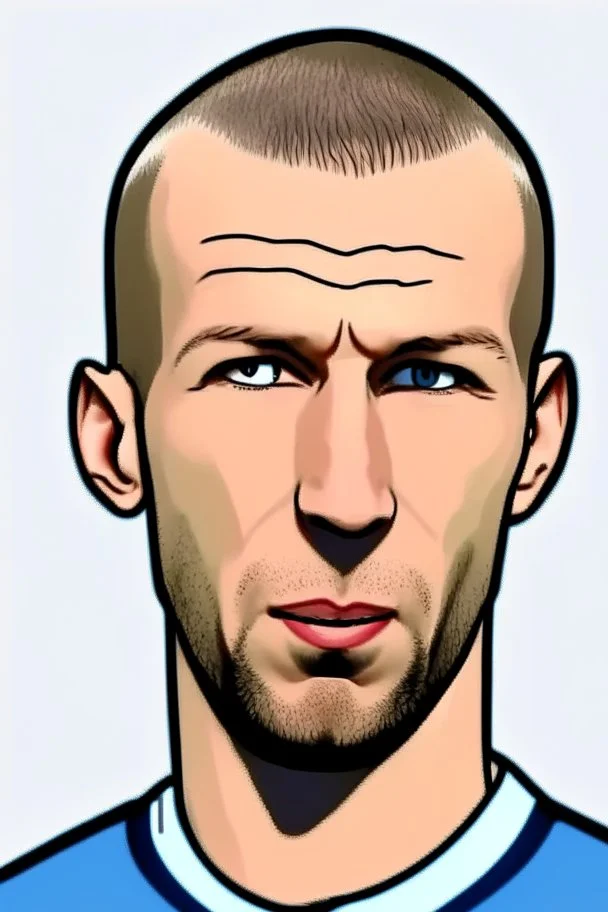 Zinedine Zidane French football player ,cartoon 2d