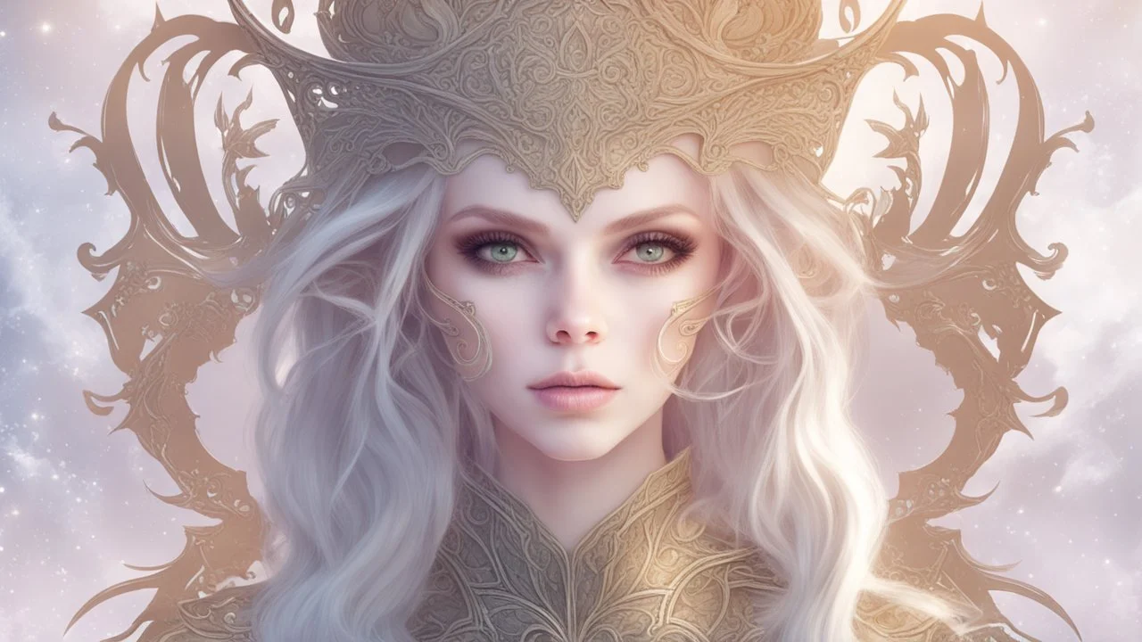 Cover in fantasy style. Elf girl. Write text ERAZE