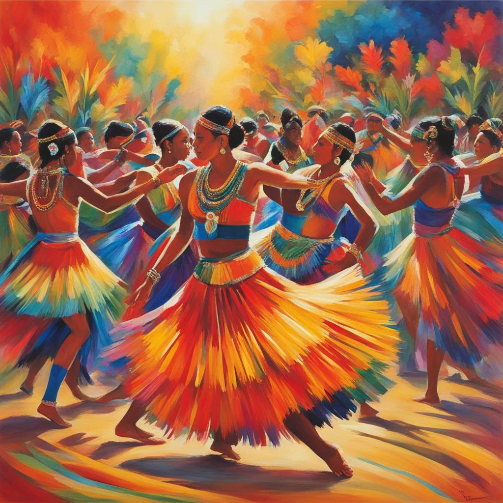 In vibrant colors, the dancers take the floor, Their feet tap to rhythms from ancient lore, Oh, kulu natume, dance of gods so true, Celebrate the harvest, in rhythms we move,