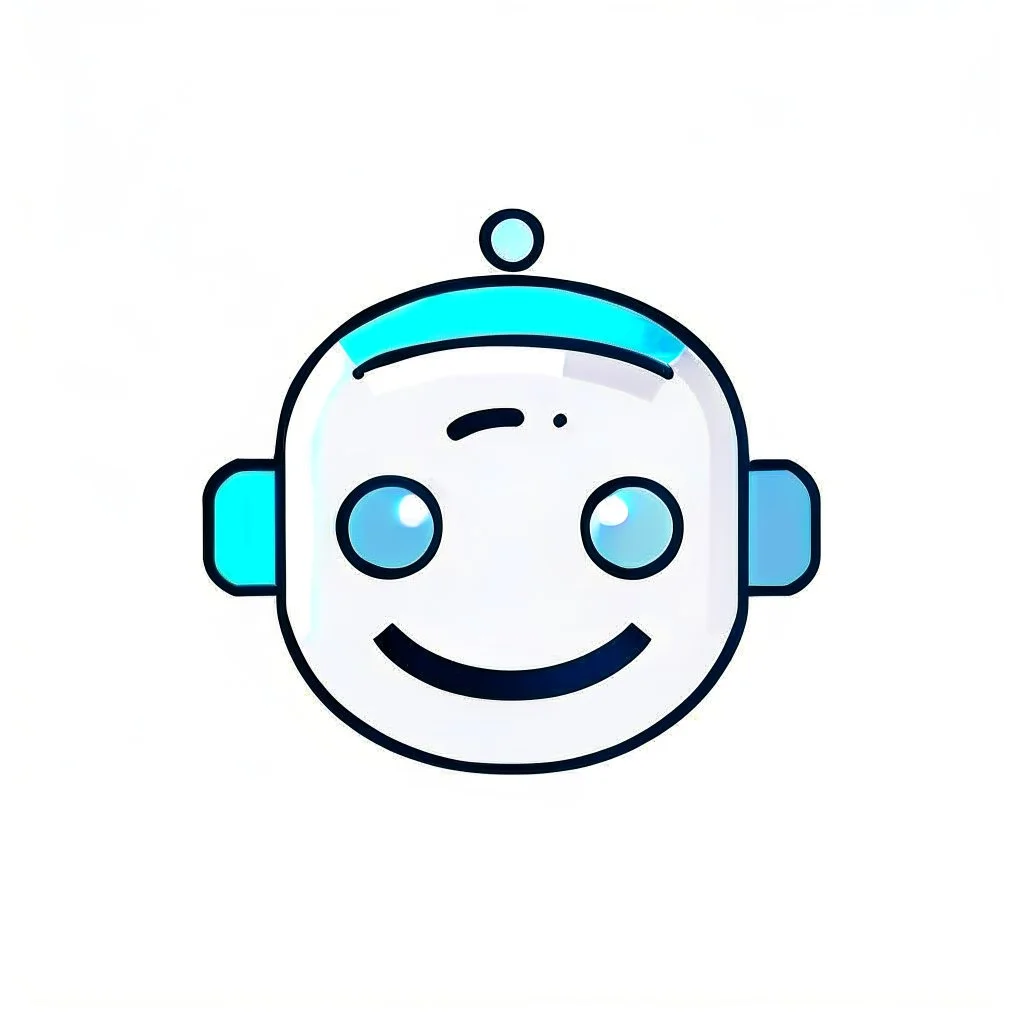 AI LOGO Robot simple, winking face happy