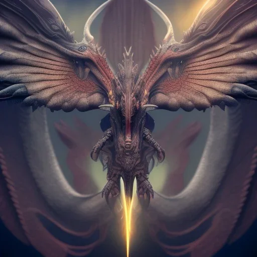 Portrait of dragon, highly detailed, color patterns on wings, soft studio lighting, background 64k