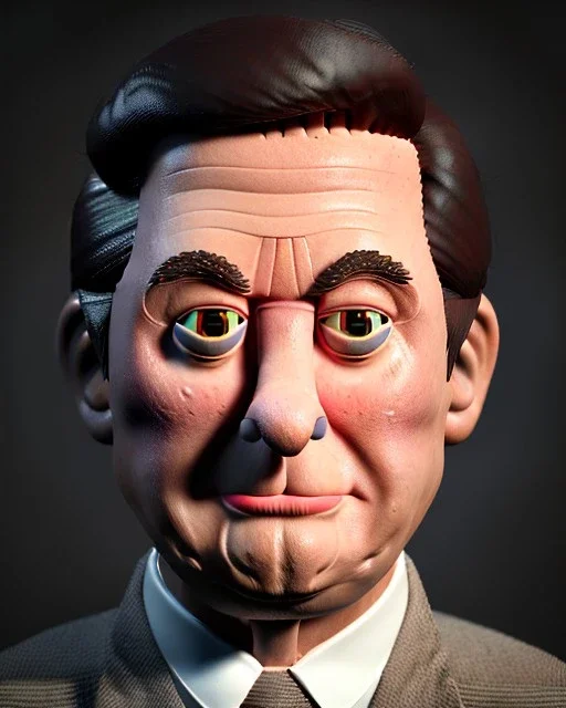 Waist up Portrait, Donald trump muppet, Sesame Street style, retro style, photo studio, unreal engine 5, god lights, ray tracing, RTX, lumen lighting, ultra detail, volumetric lighting, 3d.