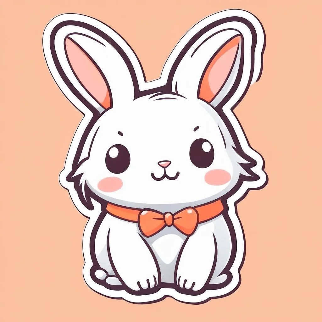 cute rabbit sticker template