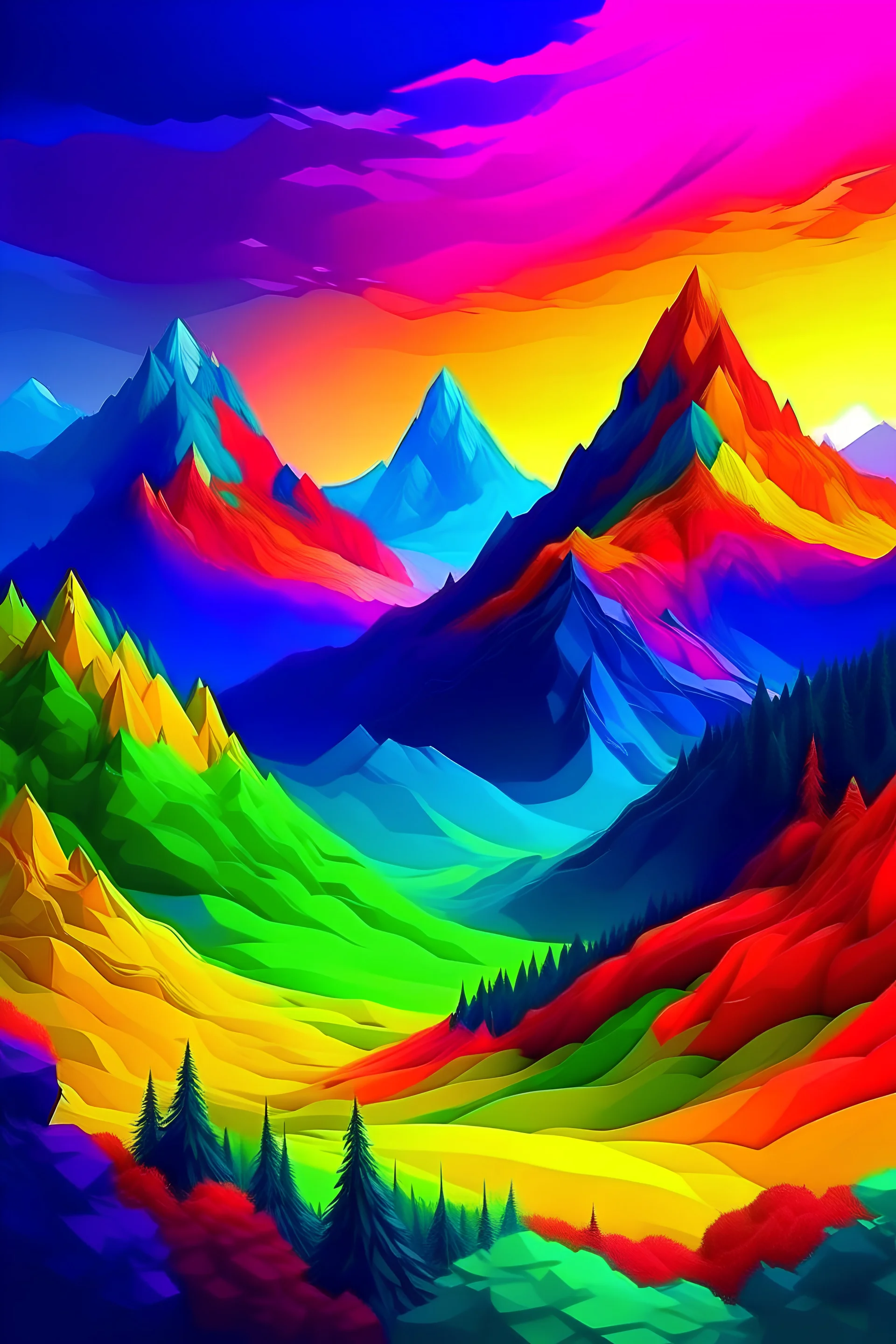 paisajes de montañas de colores