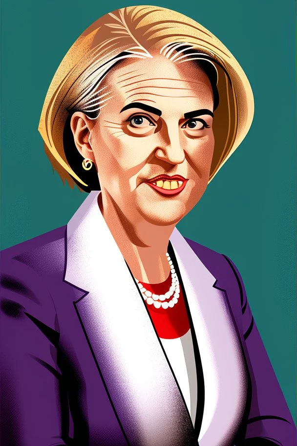 Extremely rich female politician portrait