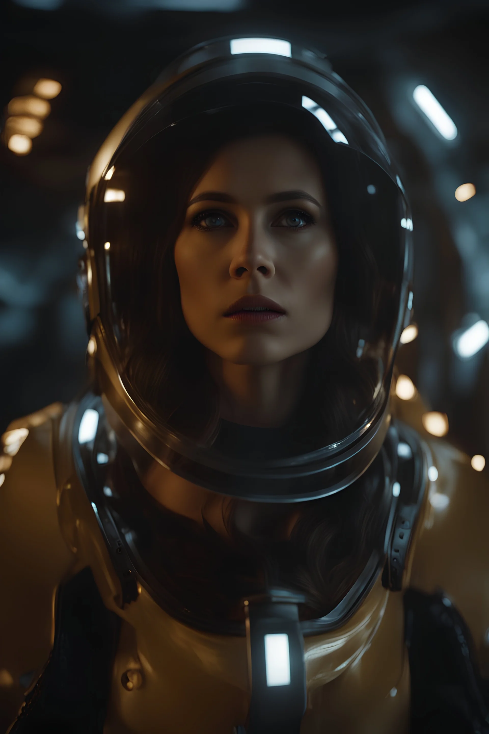 (Masterpiece1:3), award-winning, highest quality, analog cinematic shot of woman, . Dark science fiction hyperrealistic 8k, beautiful, epic,High resolution