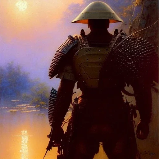 portrait of 'Appleseed',ancient japanese armor, painting by gaston bussiere, greg rutkowski, yoji shinkawa, yoshitaka amano, tsutomu nihei, donato giancola, tim hildebrandt, evan lee,oil on canvas, cinematic composition, extreme detail,fit full head inside picture,16k