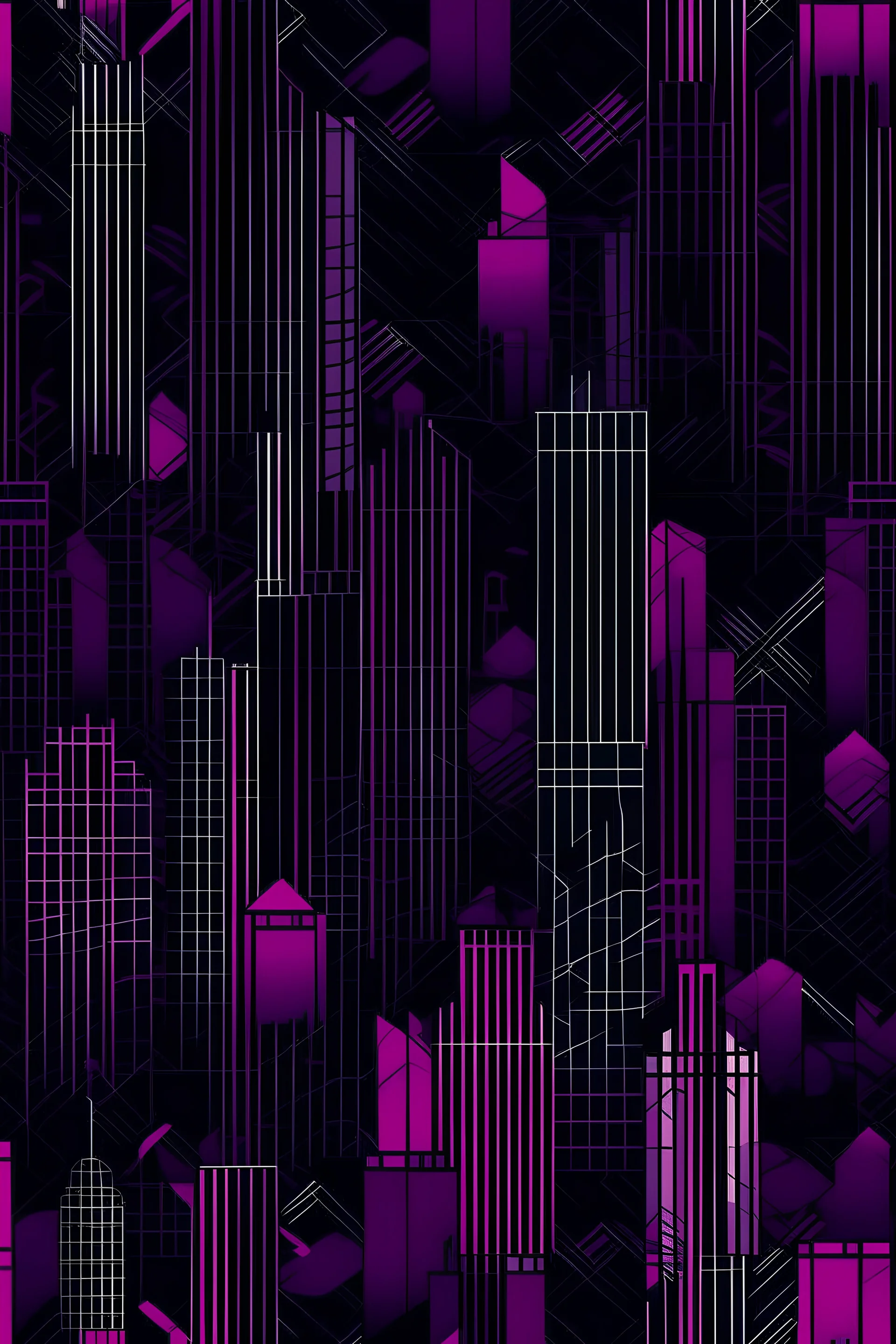 city pattern violet to magenta with black background