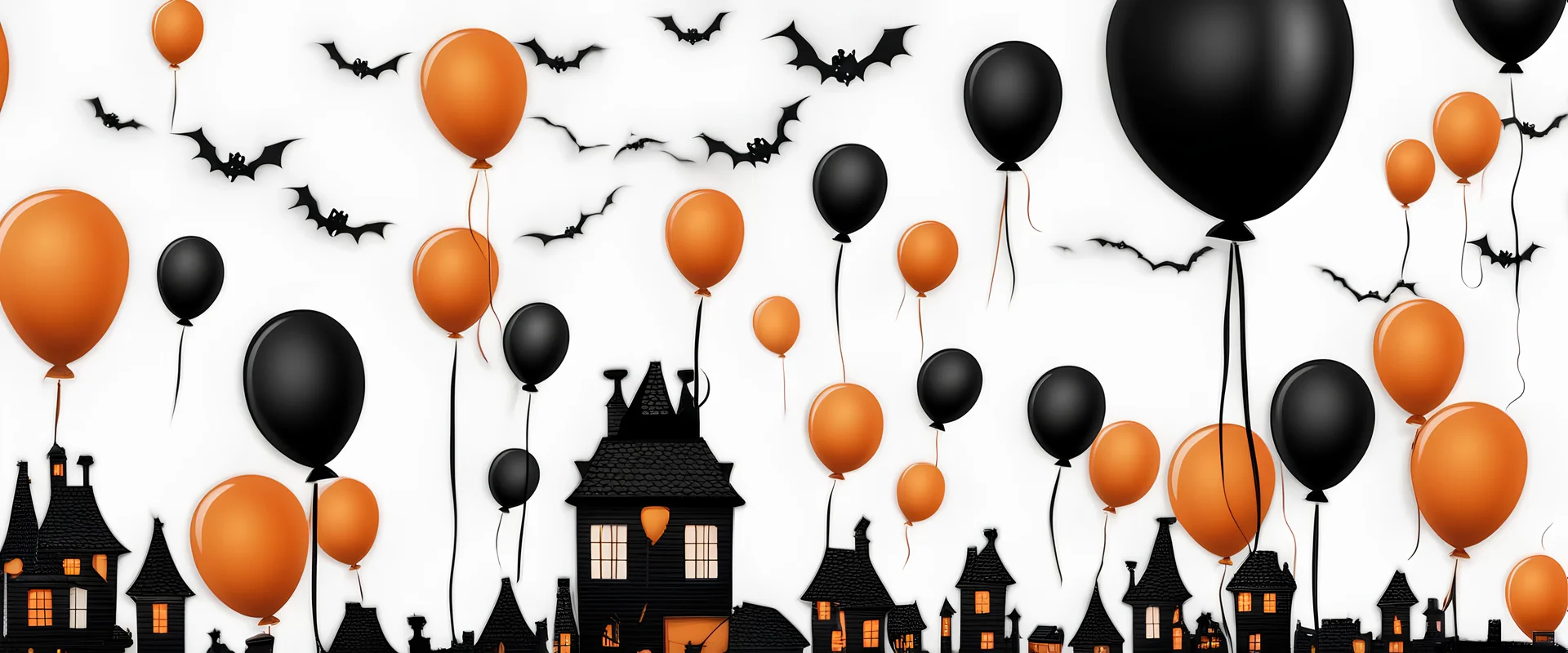 Black and orange balloons for Halloween background