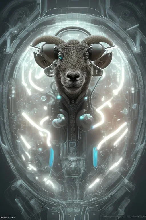 sheep brain cyborg, matrix style