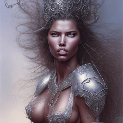 hairy adriana lima, bodybuilder by gerald brom luis royo