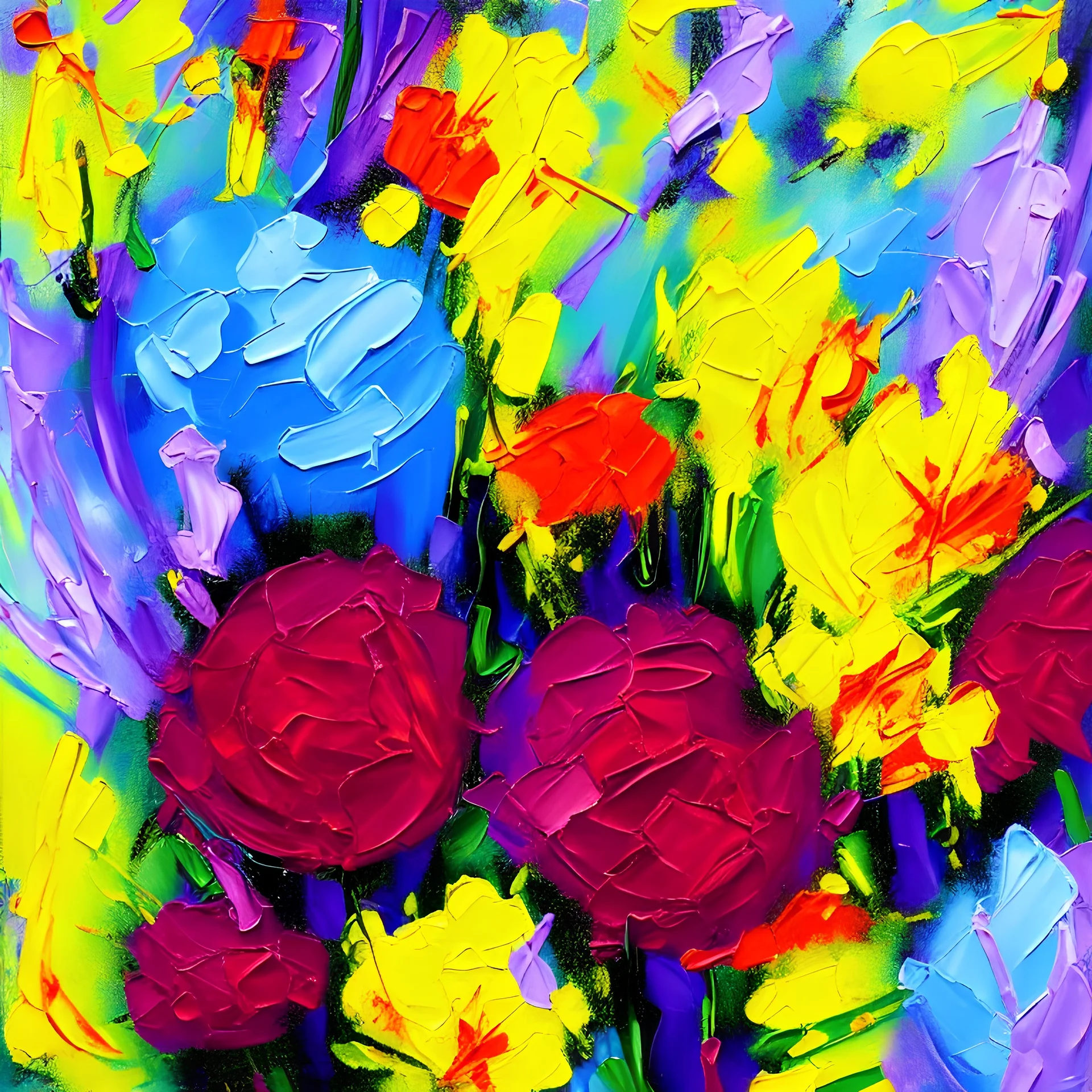  bold stokes flowers abstract painting