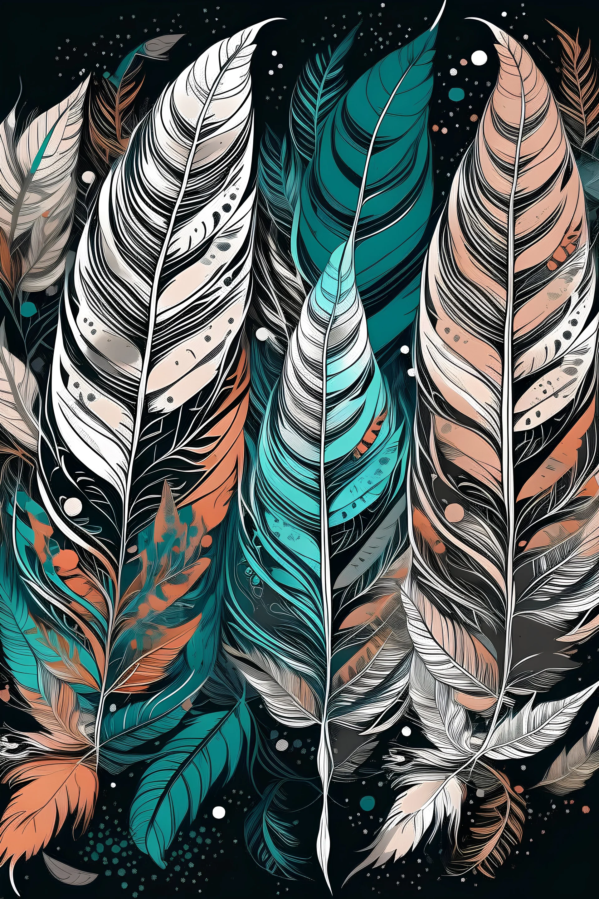 Modern Bohemian Feather Prints image
