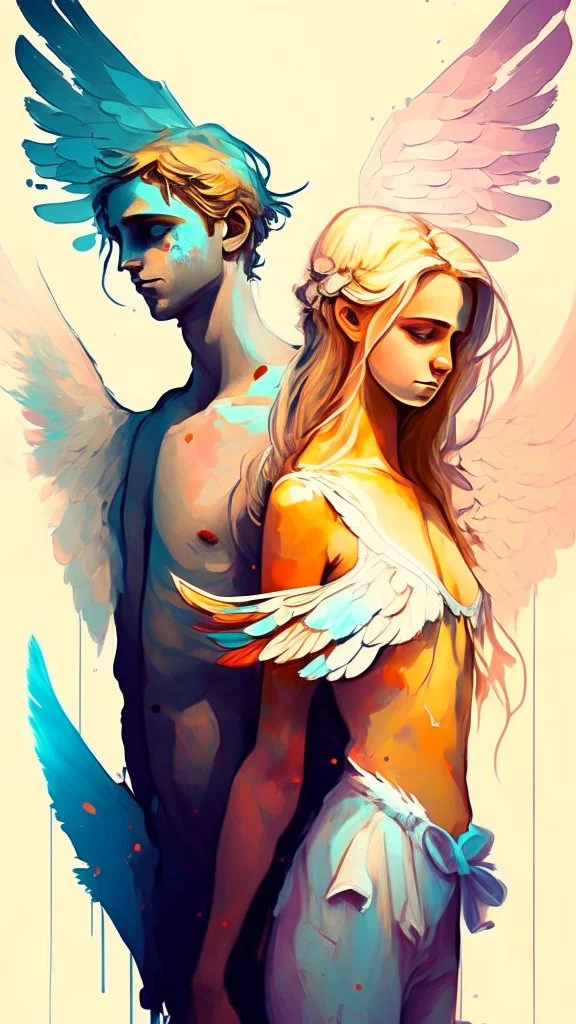 A angel couple more detail more colorful fix the mistakes included body change the clothes