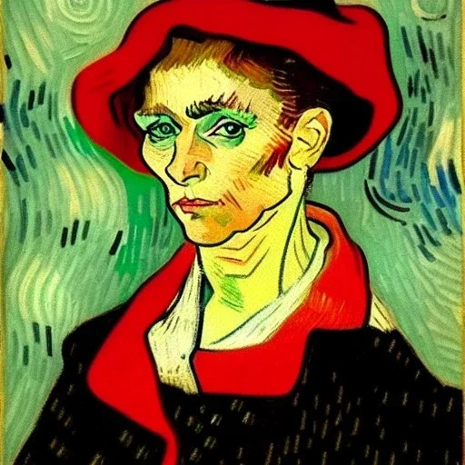 Retrato de un mujer muy guapa de 43 años de nombre Gemma Arnau Arnau de estilo Vincent van Gogh