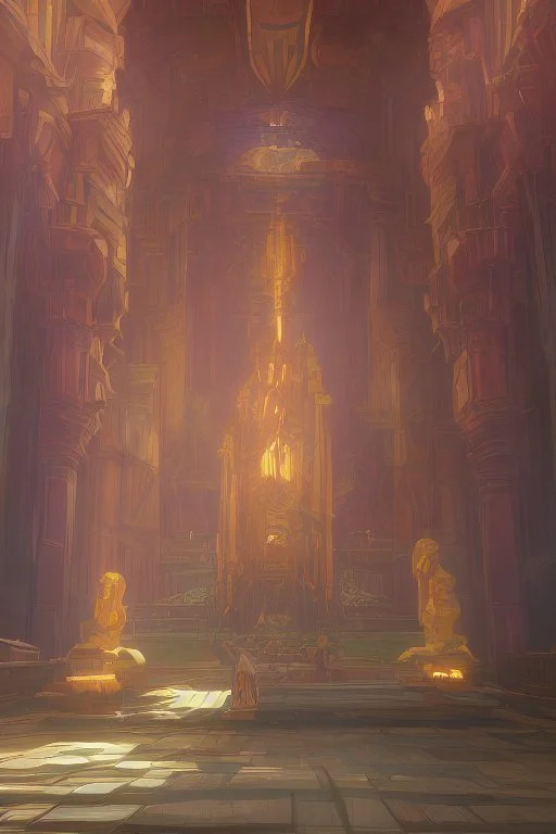 Inside a temple made of amber and gold