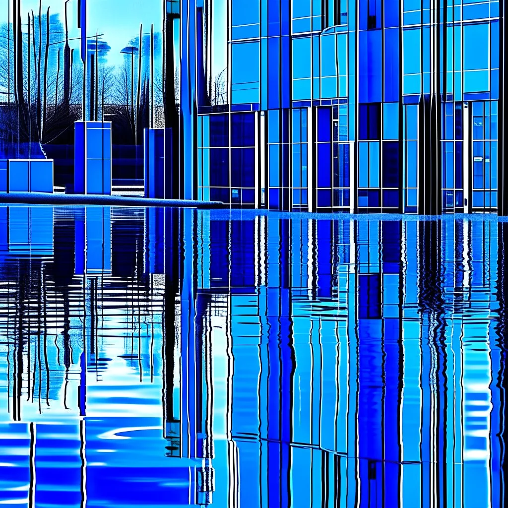 reflections in blue